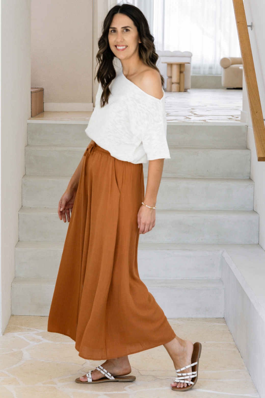 Maree Wide Leg Pant Rust