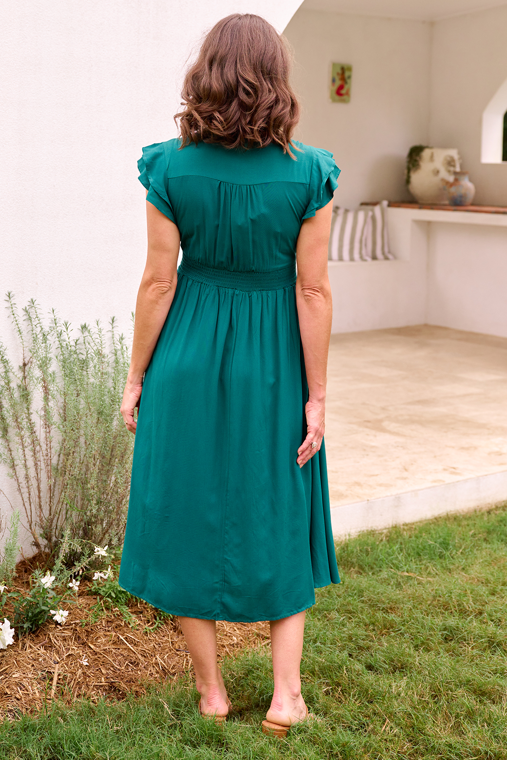 Final Sale | Melanie Midi Dress Dark Emerald