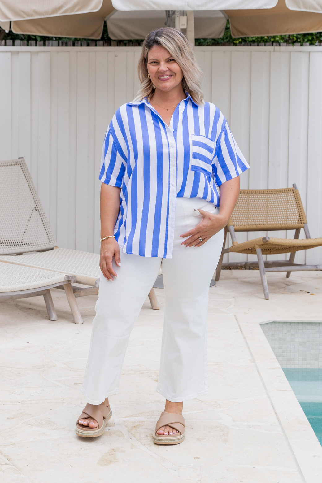 Melrose Shirt Blue Stripe