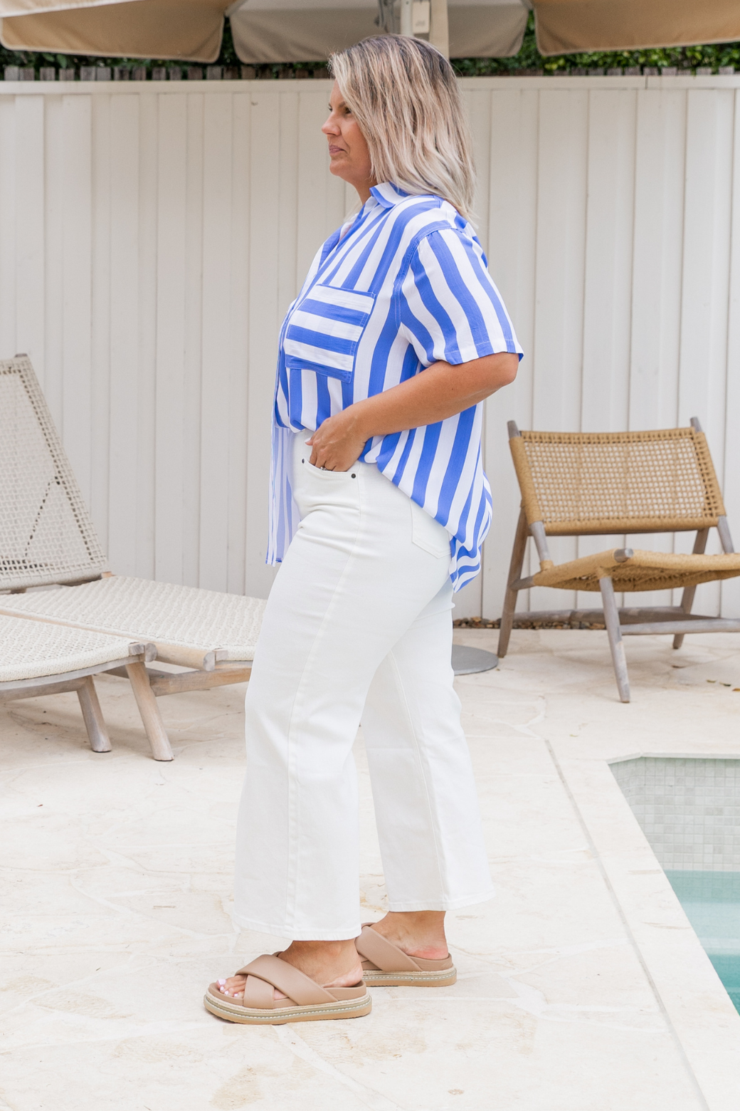 Melrose Shirt Blue Stripe