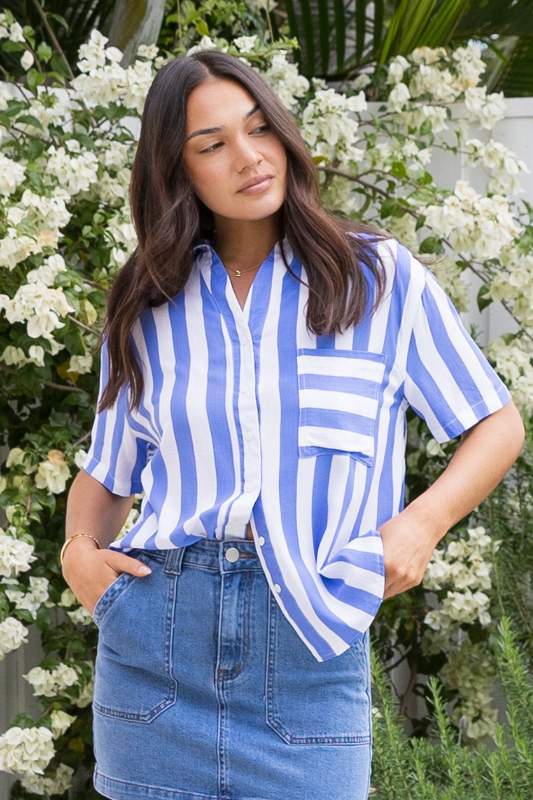 Melrose Shirt Blue Stripe