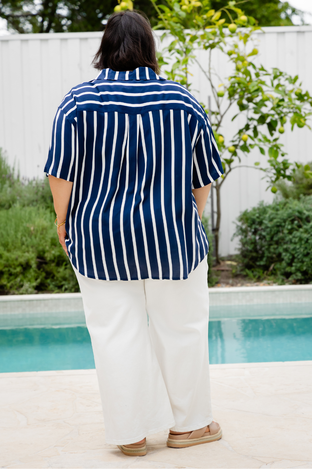 Melrose Shirt Navy Stripe