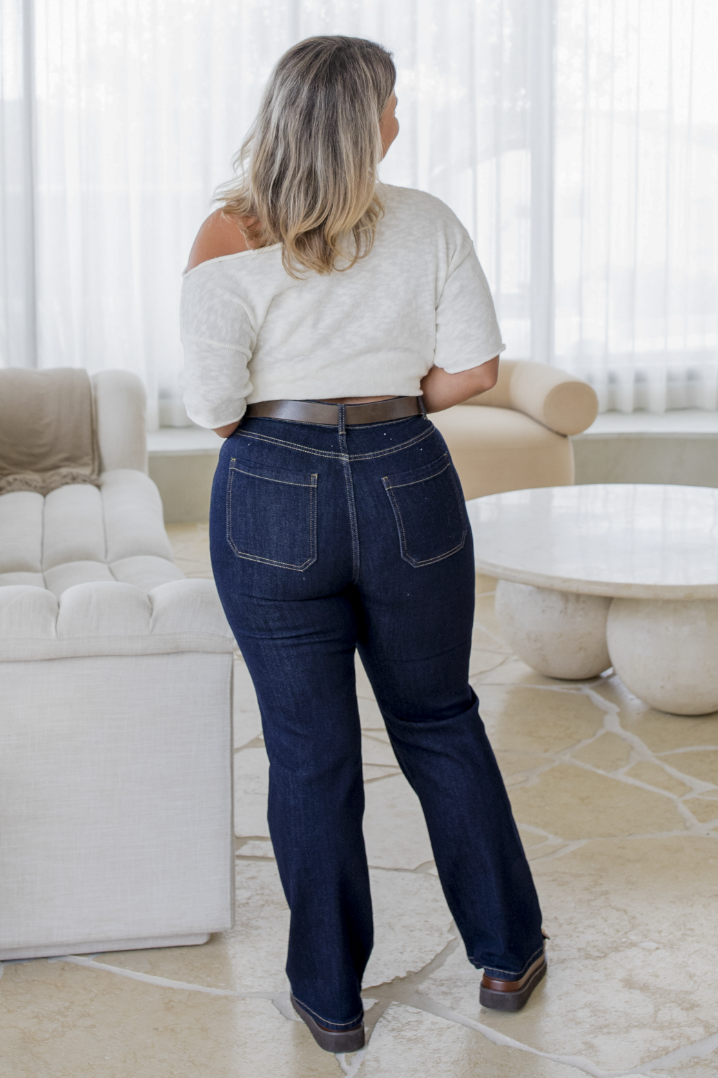 Mia Straight Stretch Jeans Indigo