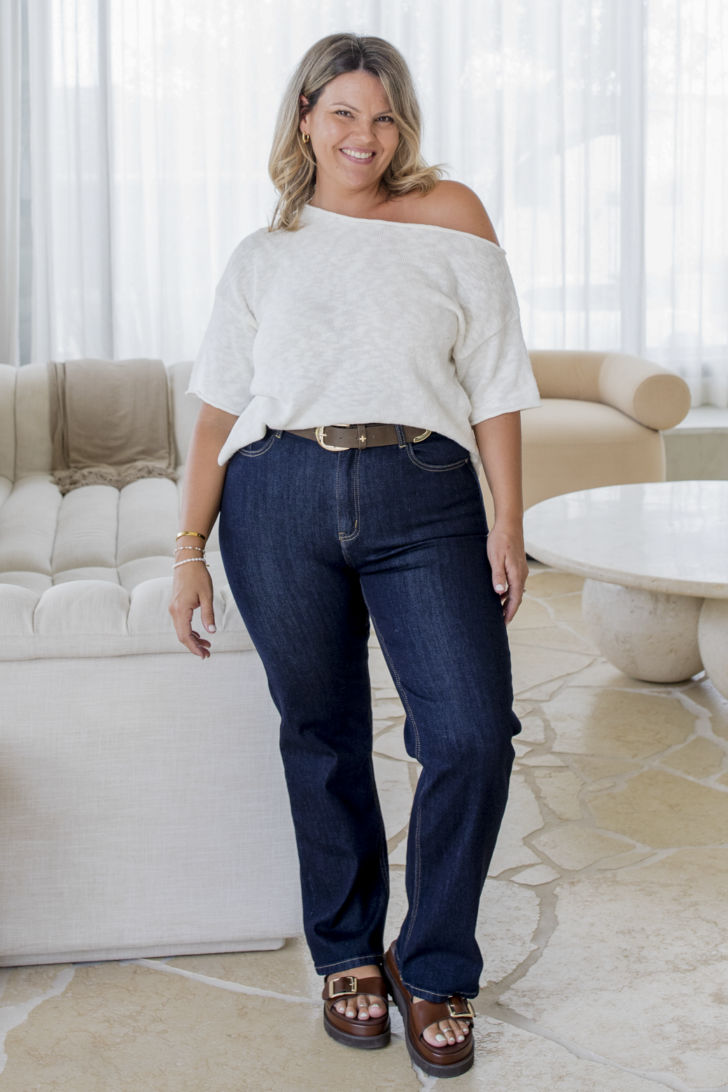 Mia Straight Stretch Jeans Indigo