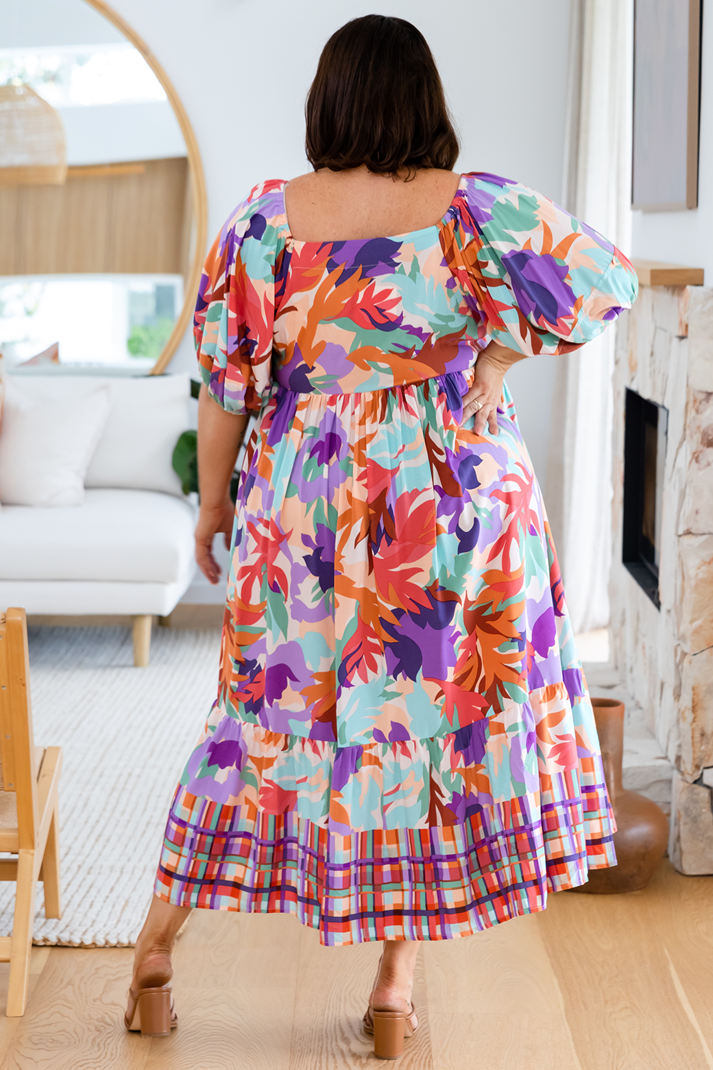 Final Sale | Mikayla Midi Dress Phoenix Print Multi