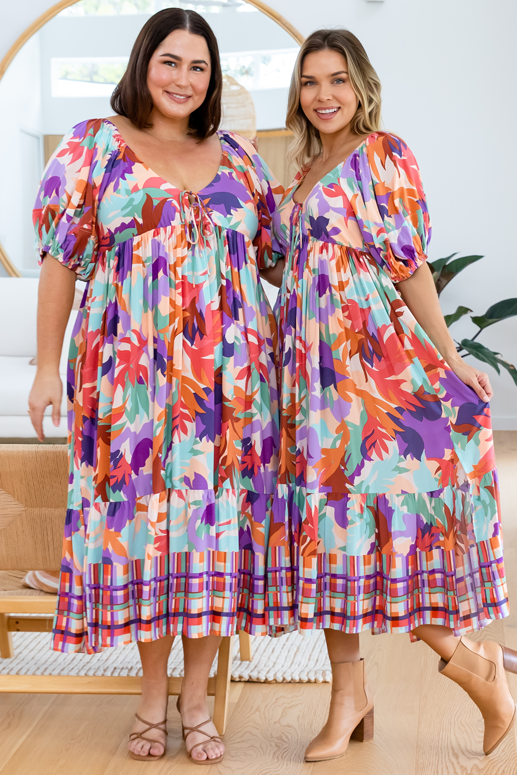 Final Sale | Mikayla Midi Dress Phoenix Print Multi