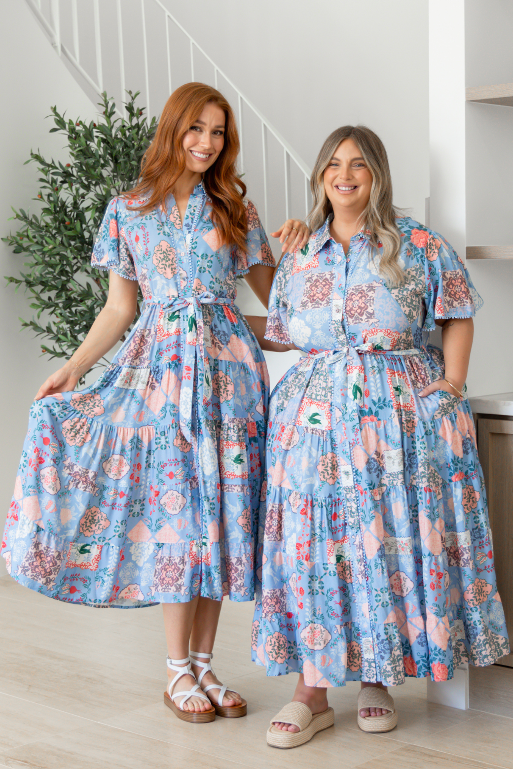 Mindy Midi Dress Antoinette Print Blue