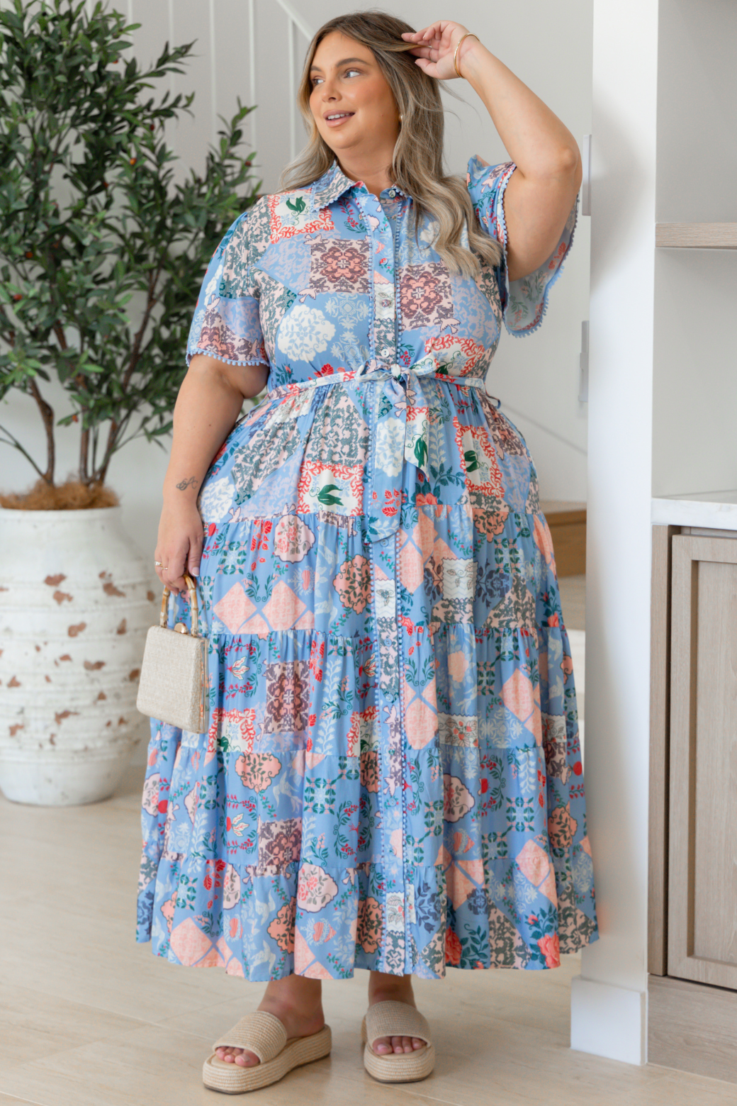 Mindy Midi Dress Antoinette Print Blue
