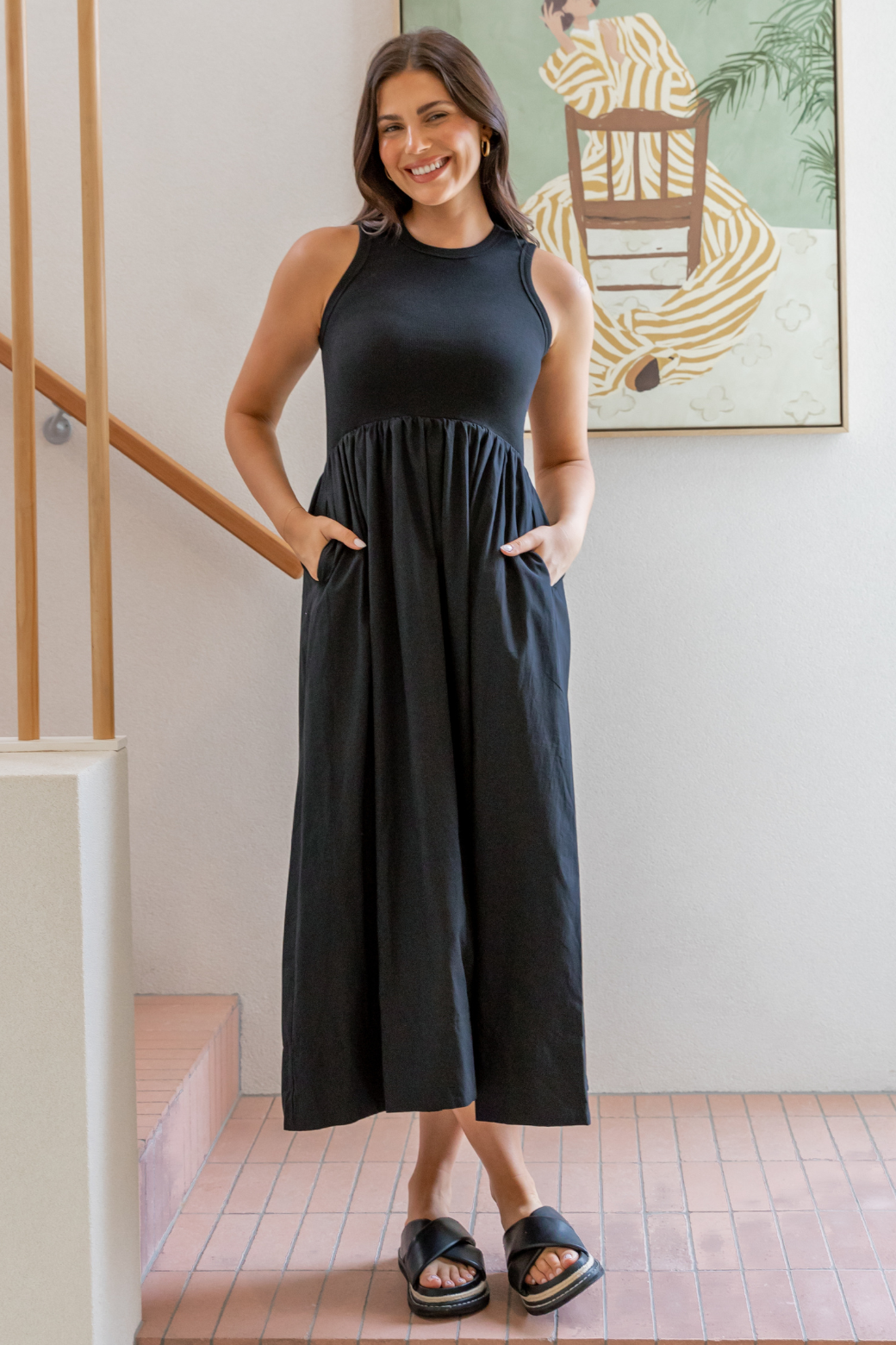 Miriam Midi Tank Dress Black
