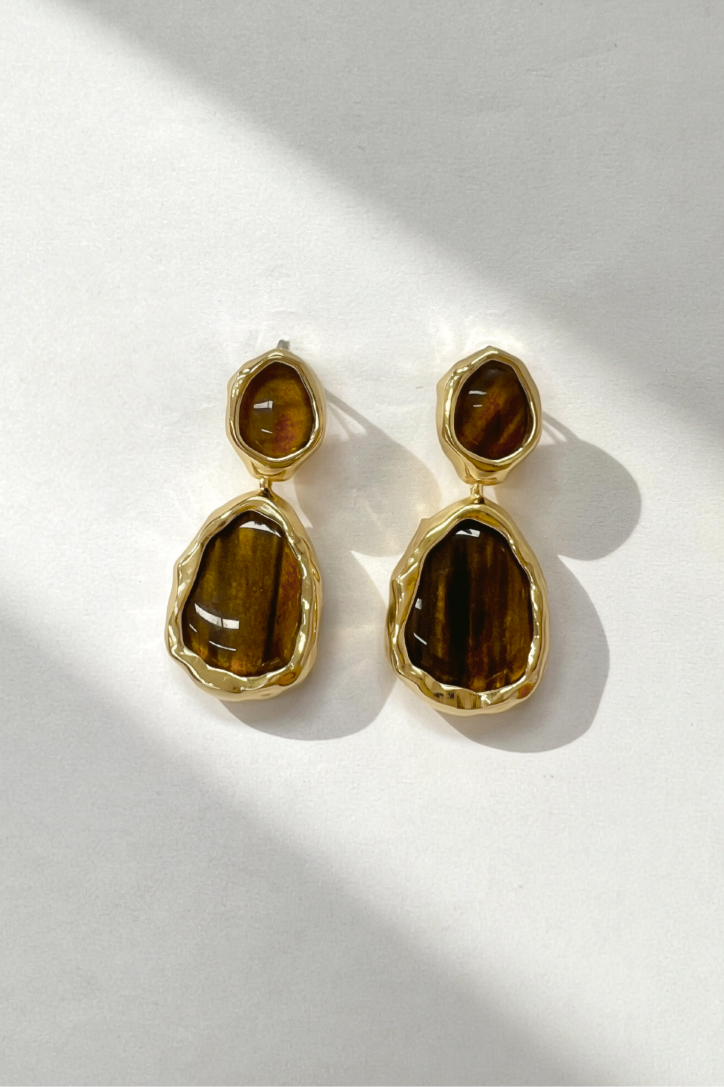 Molten Tiger's Eye Drop Earrings