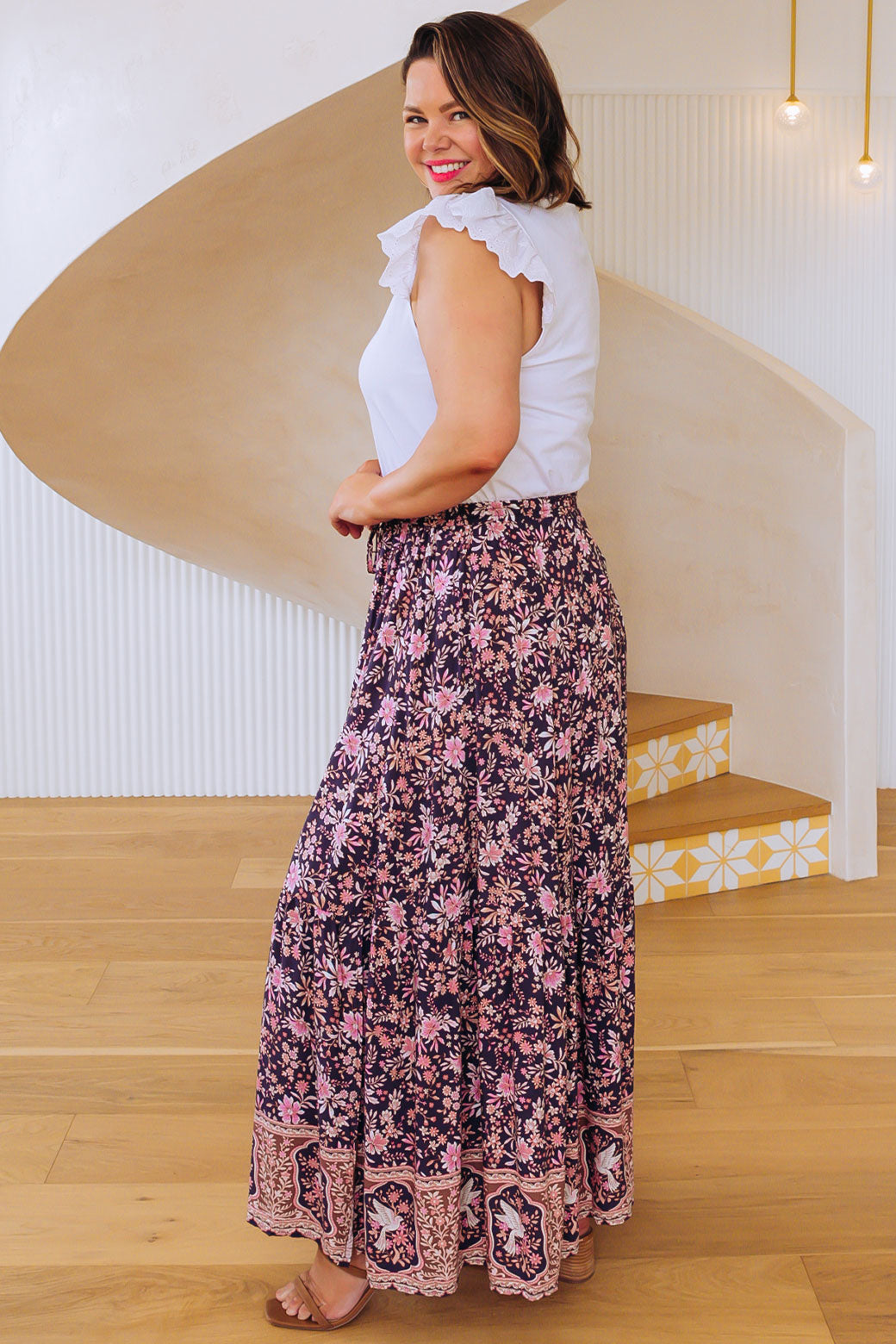 FINAL SALE Murphy Skirt Floral Print Mauve