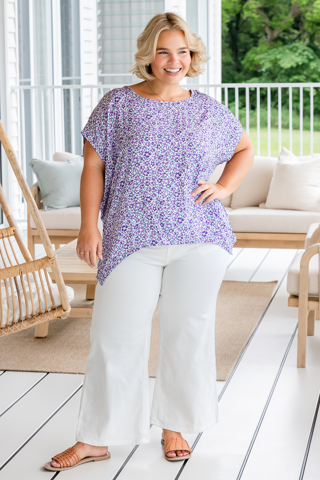Final Sale | Naomi Top Purple Ditsy