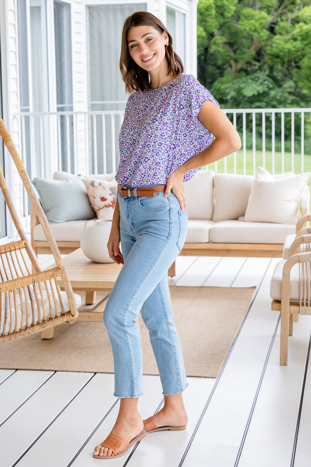 Final Sale | Naomi Top Purple Ditsy