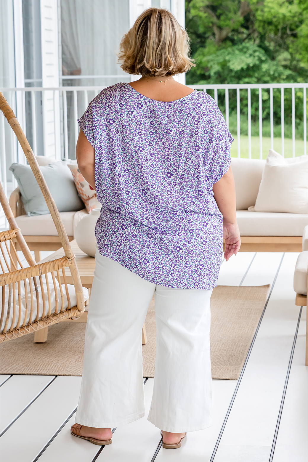 Final Sale | Naomi Top Purple Ditsy