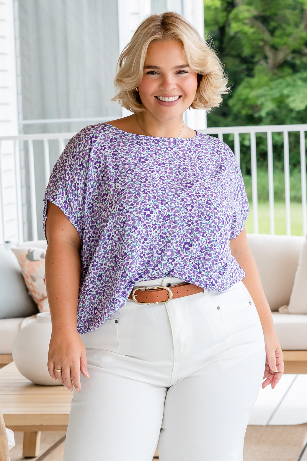 Final Sale | Naomi Top Purple Ditsy