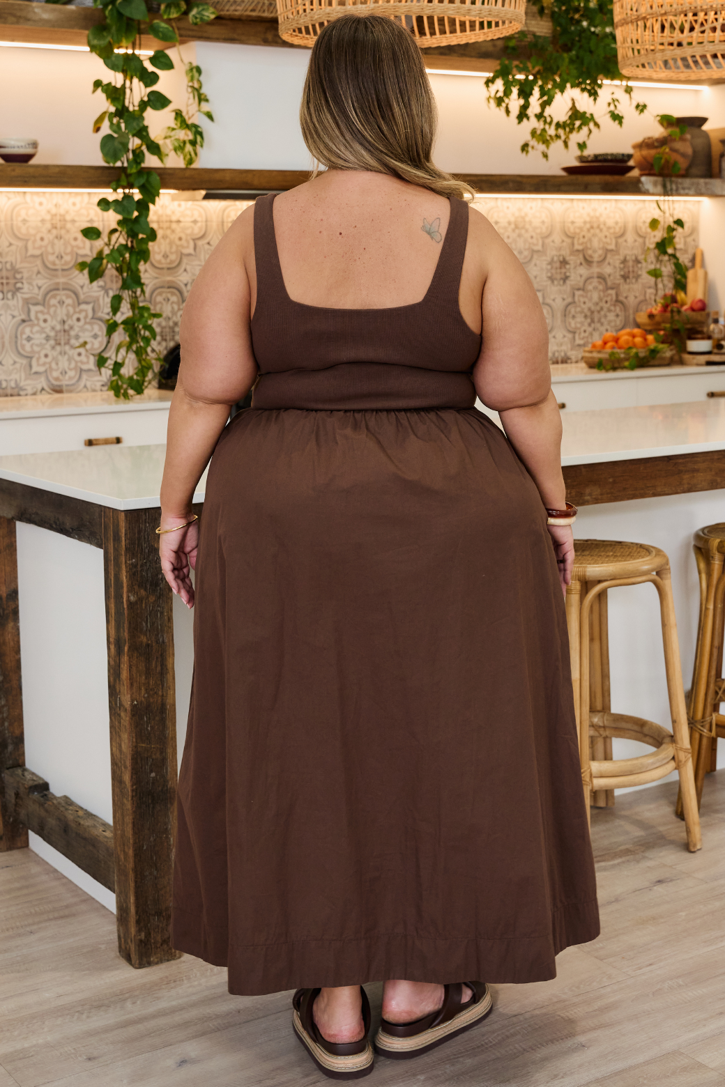 Ophelia Midi Dress Chocolate
