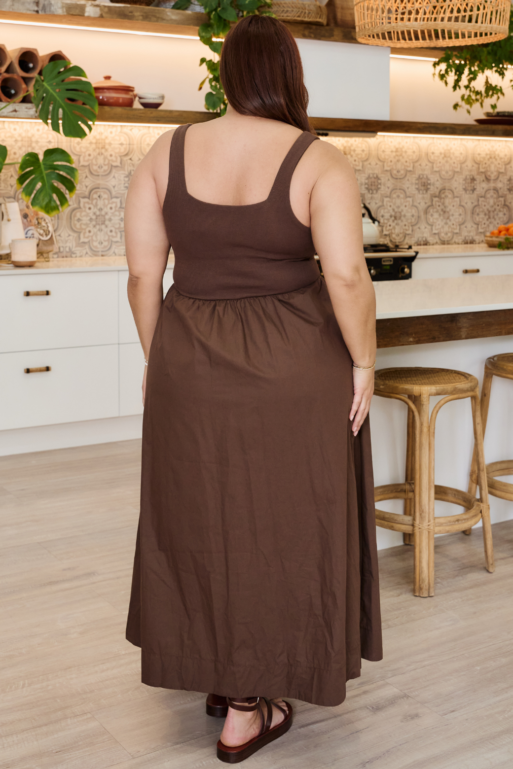 Ophelia Midi Dress Chocolate