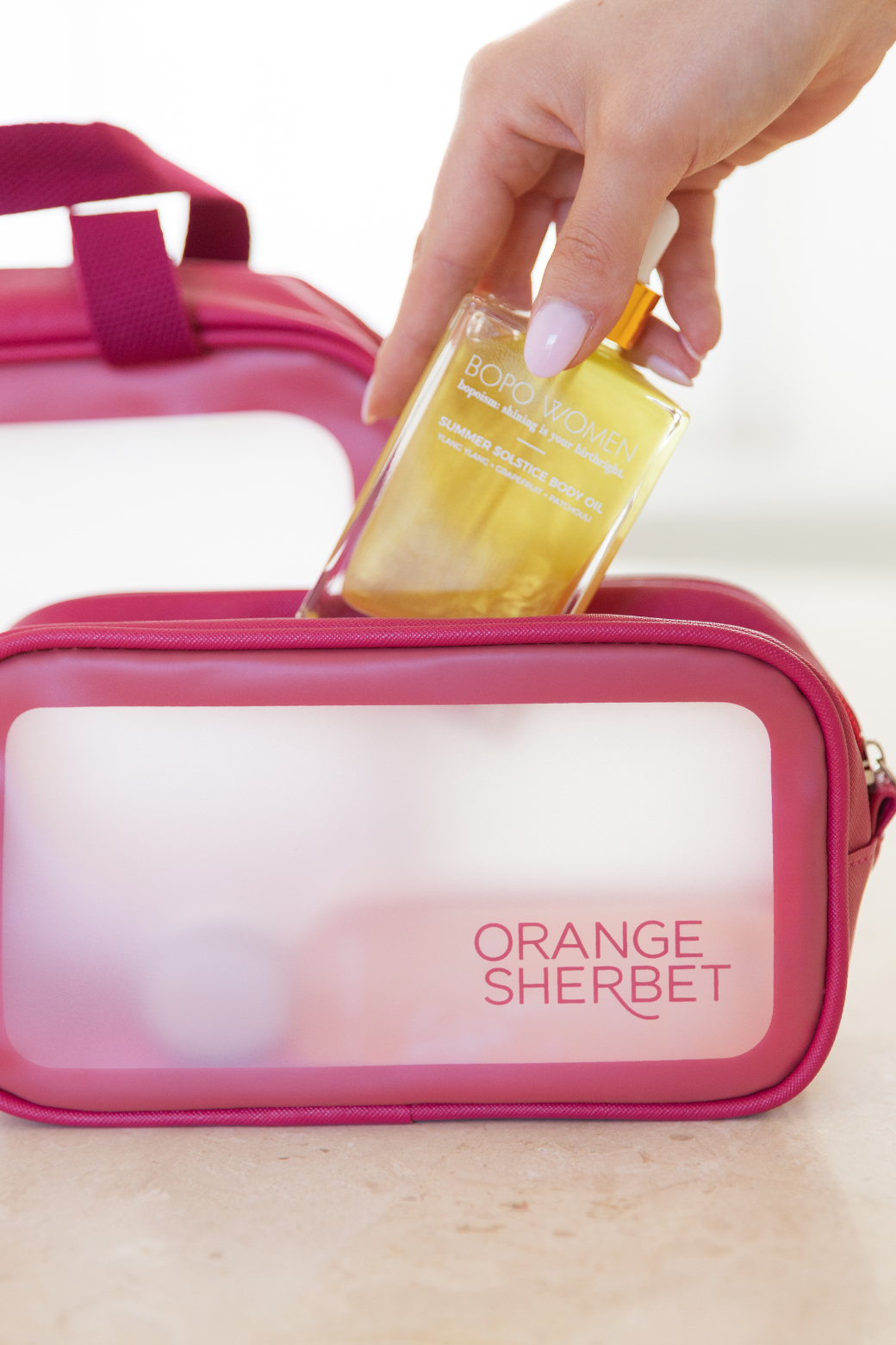 Orange Sherbet Cosmetic Travel Bag Twin Pack