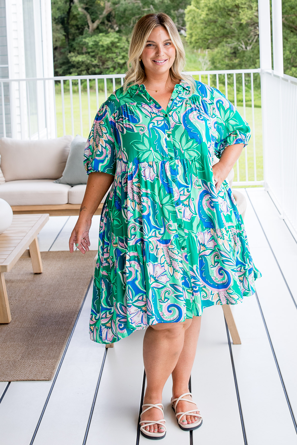 Parker Dress Seychelles Print Green