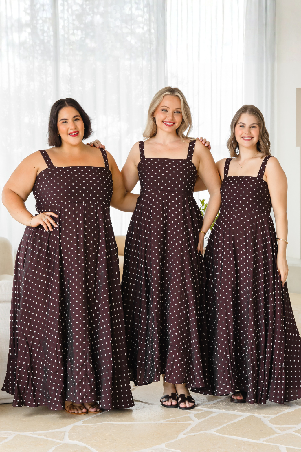 Primrose Maxi Dress Bitter Choc Mini Spot