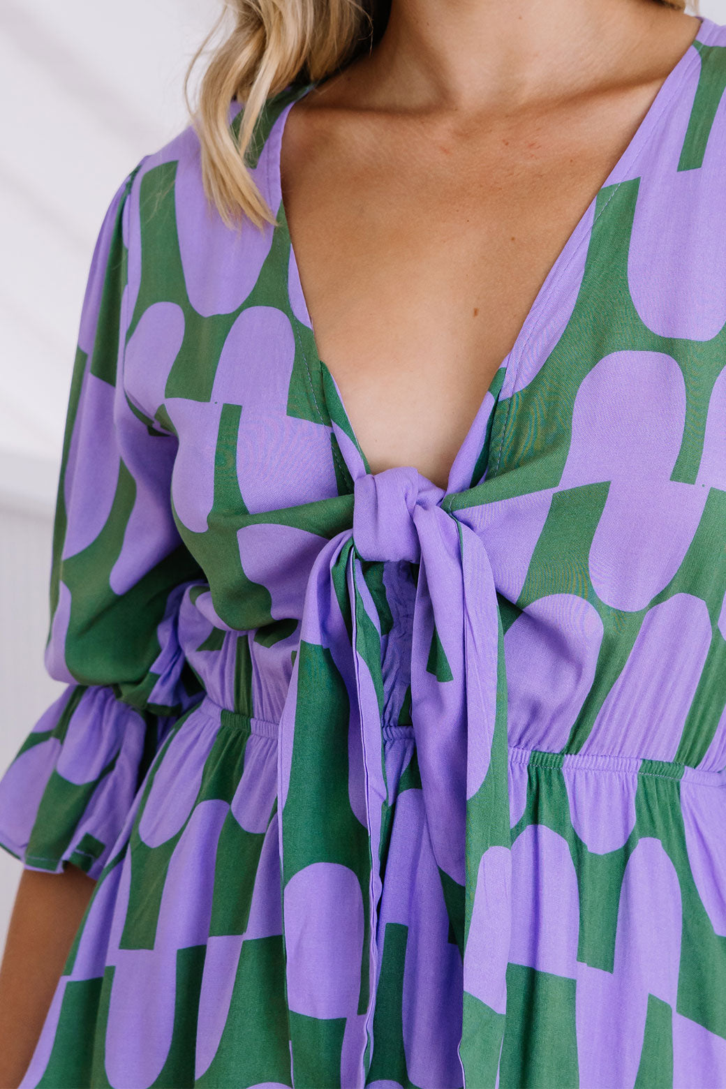 Paloma Dress Malibu Print Olive Purple | Orange Sherbet – Orange ...
