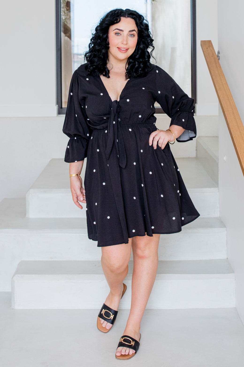 Paris Dress Black White Mini Spot