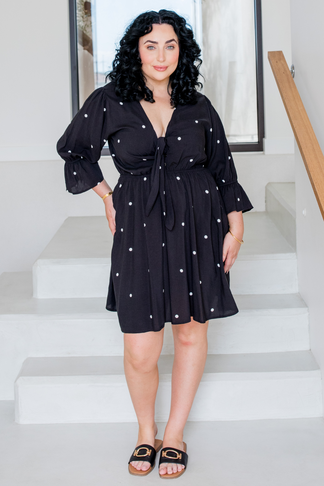 Paris Dress Black White Mini Spot