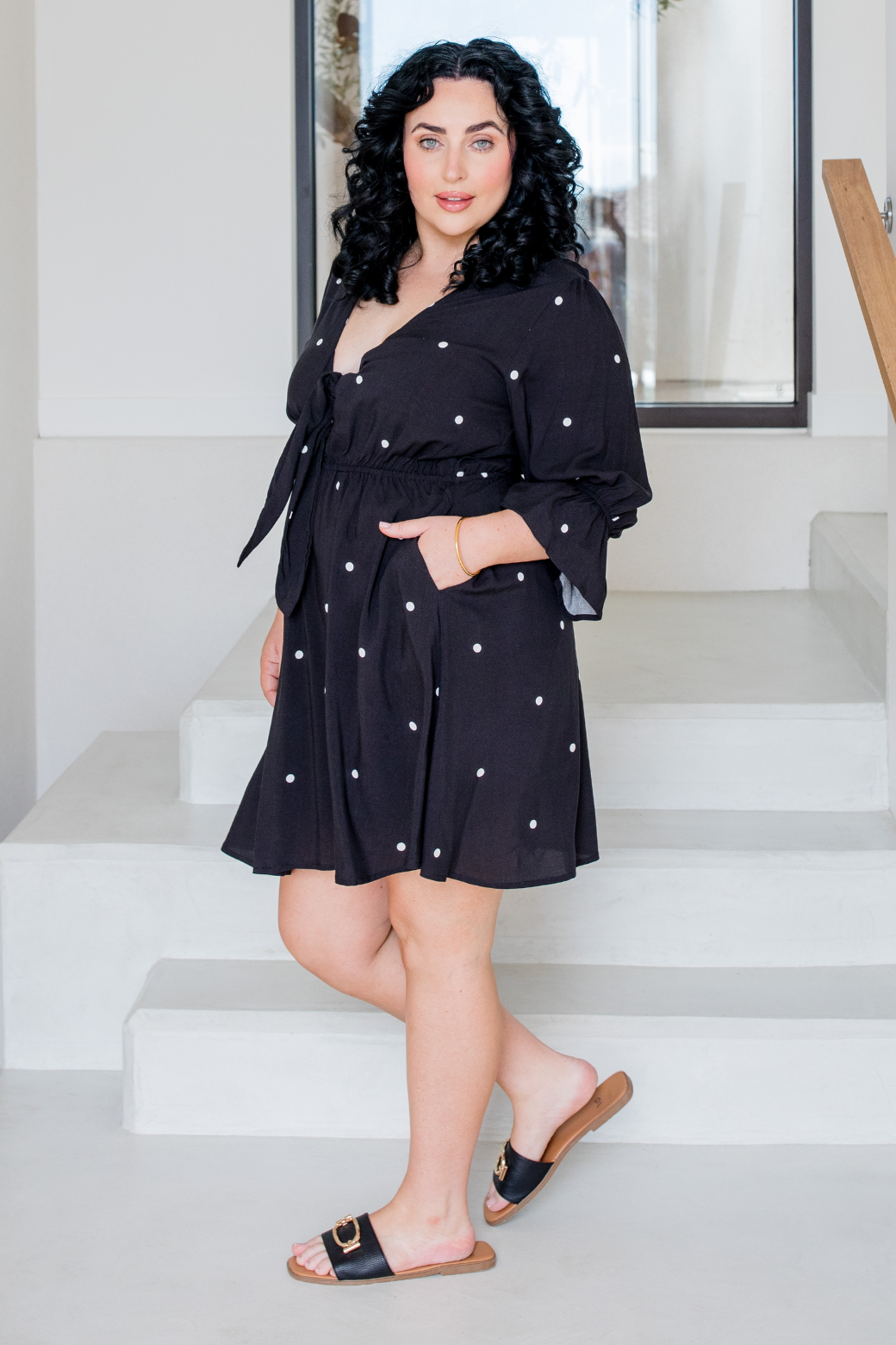 Paris Dress Black White Mini Spot