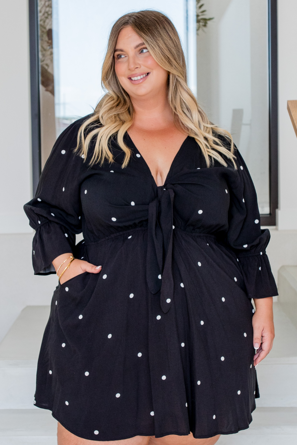Paris Dress Black White Mini Spot