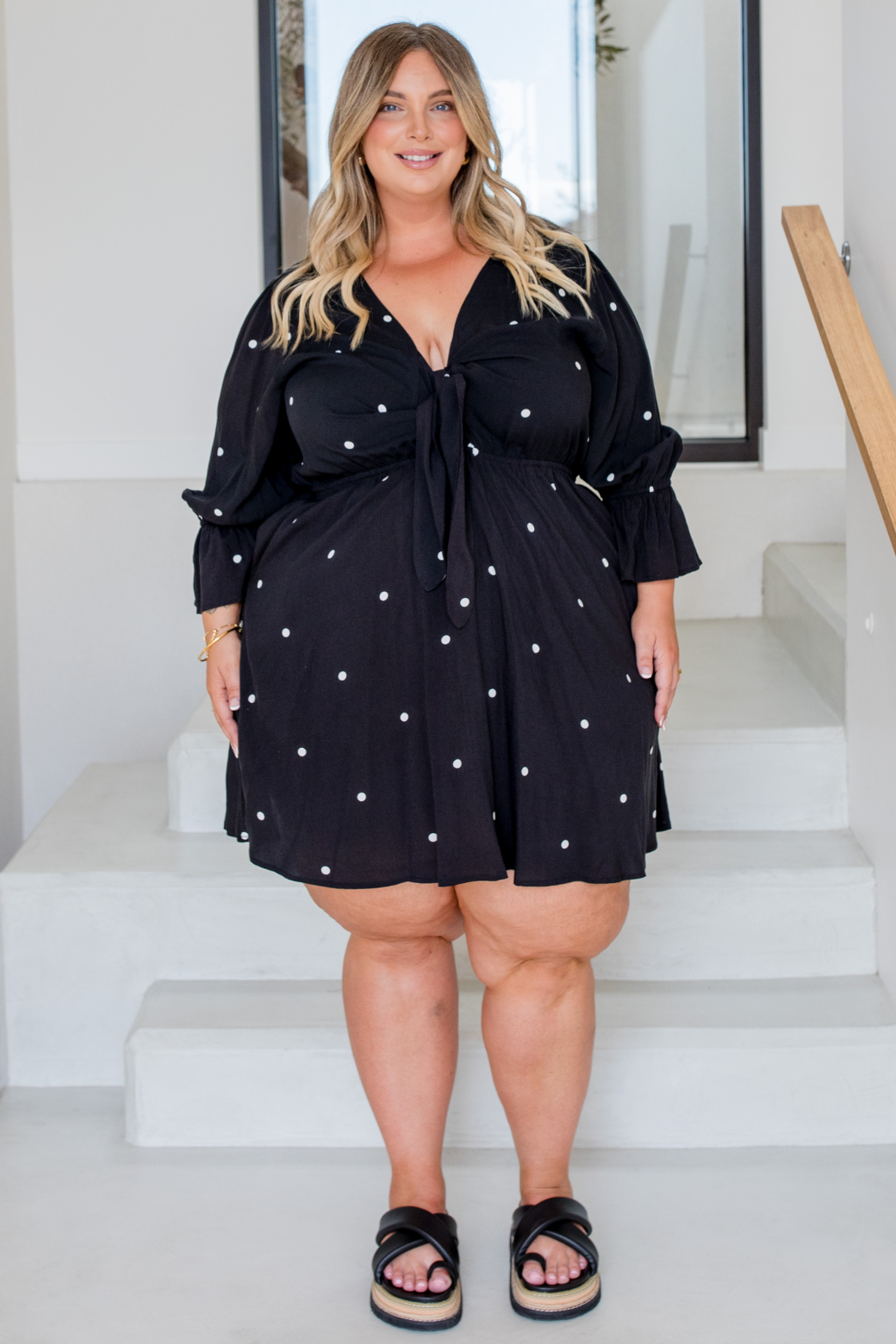 Paris Dress Black White Mini Spot