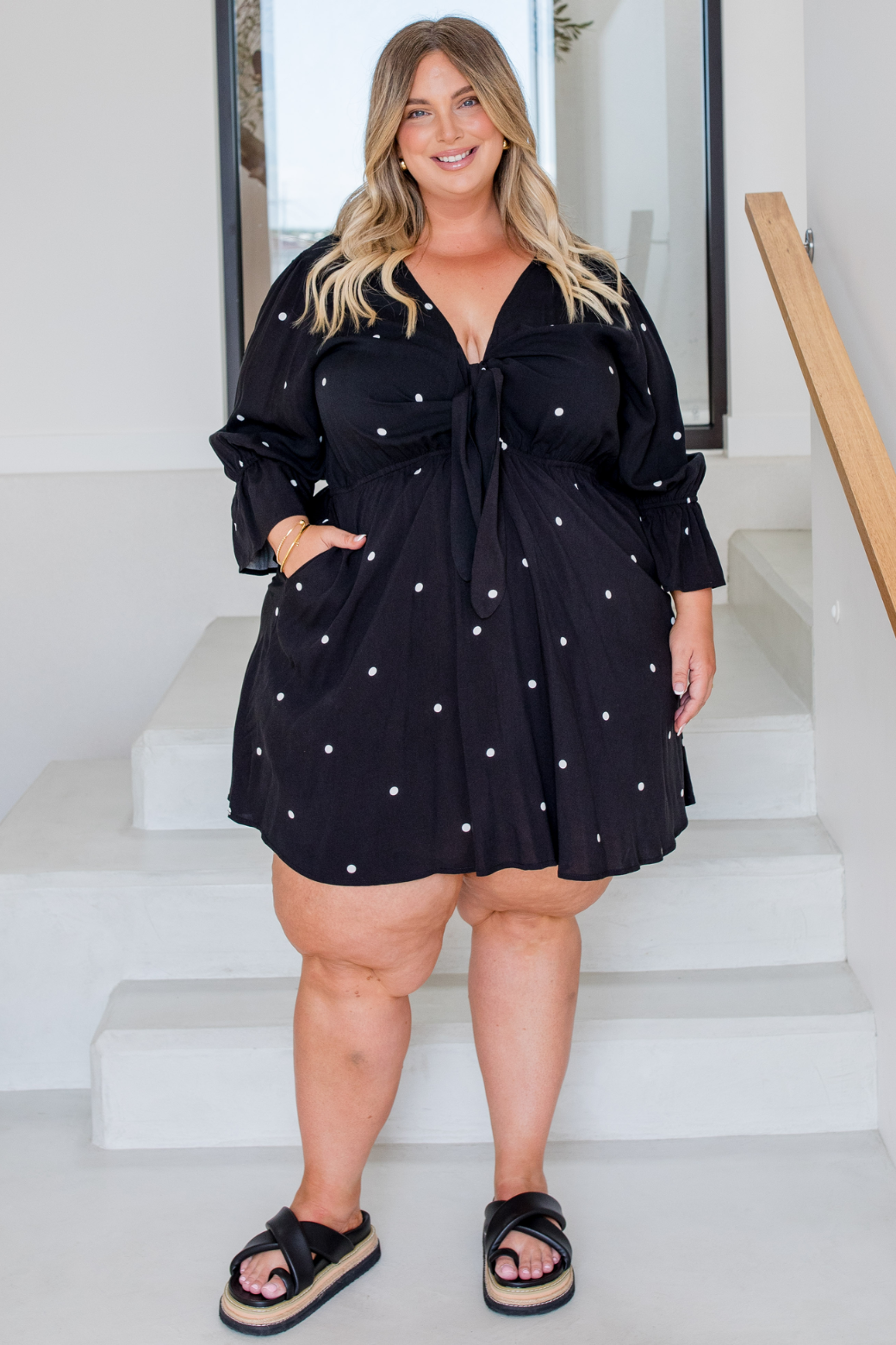 Paris Dress Black White Mini Spot