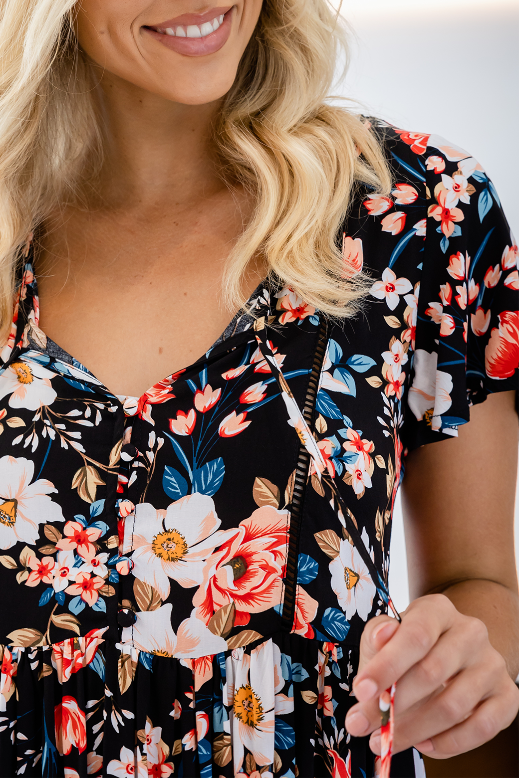Final Sale | Penny Dress Rosetta Print Black