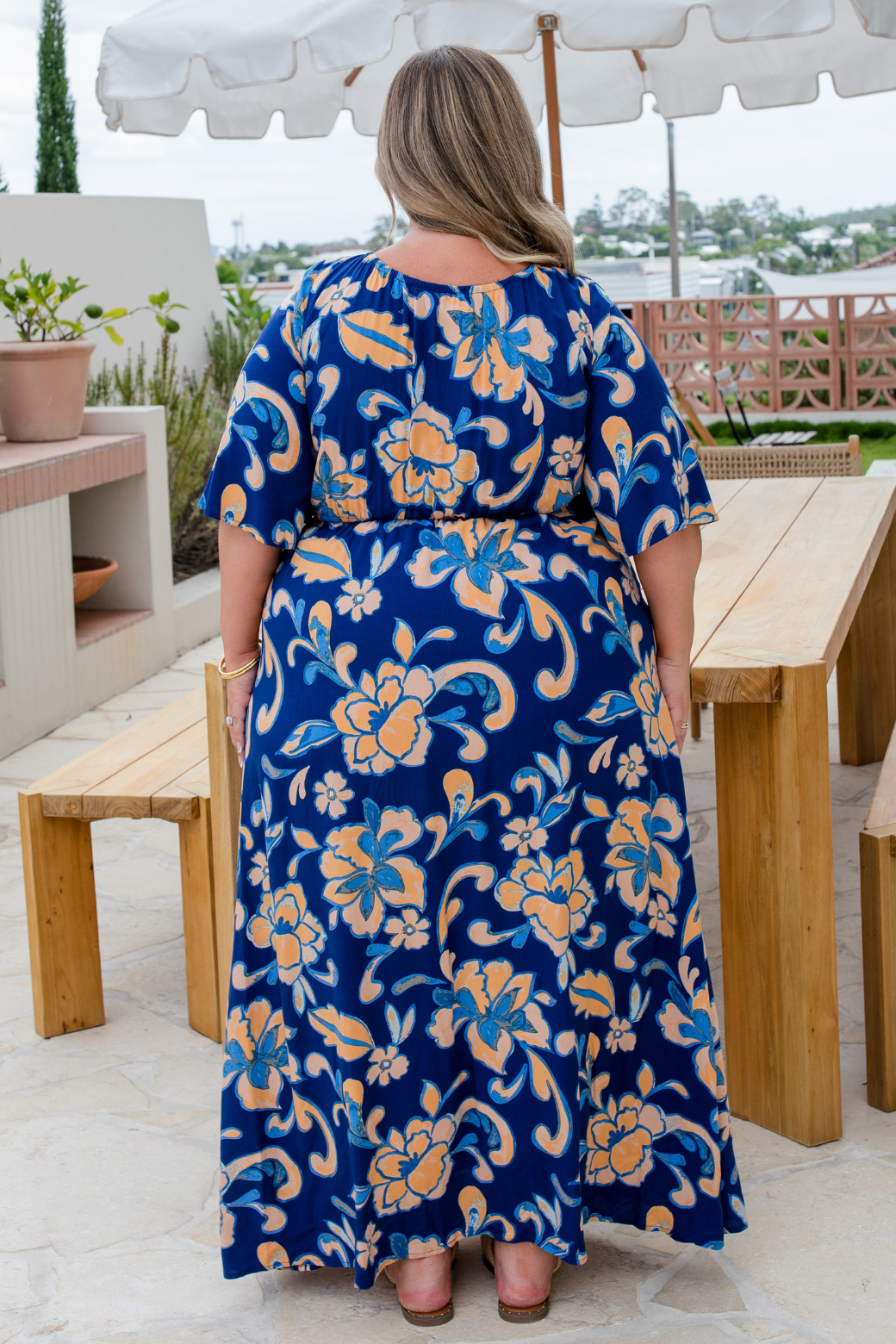 Peta Maxi Dress Robbie Print Blue