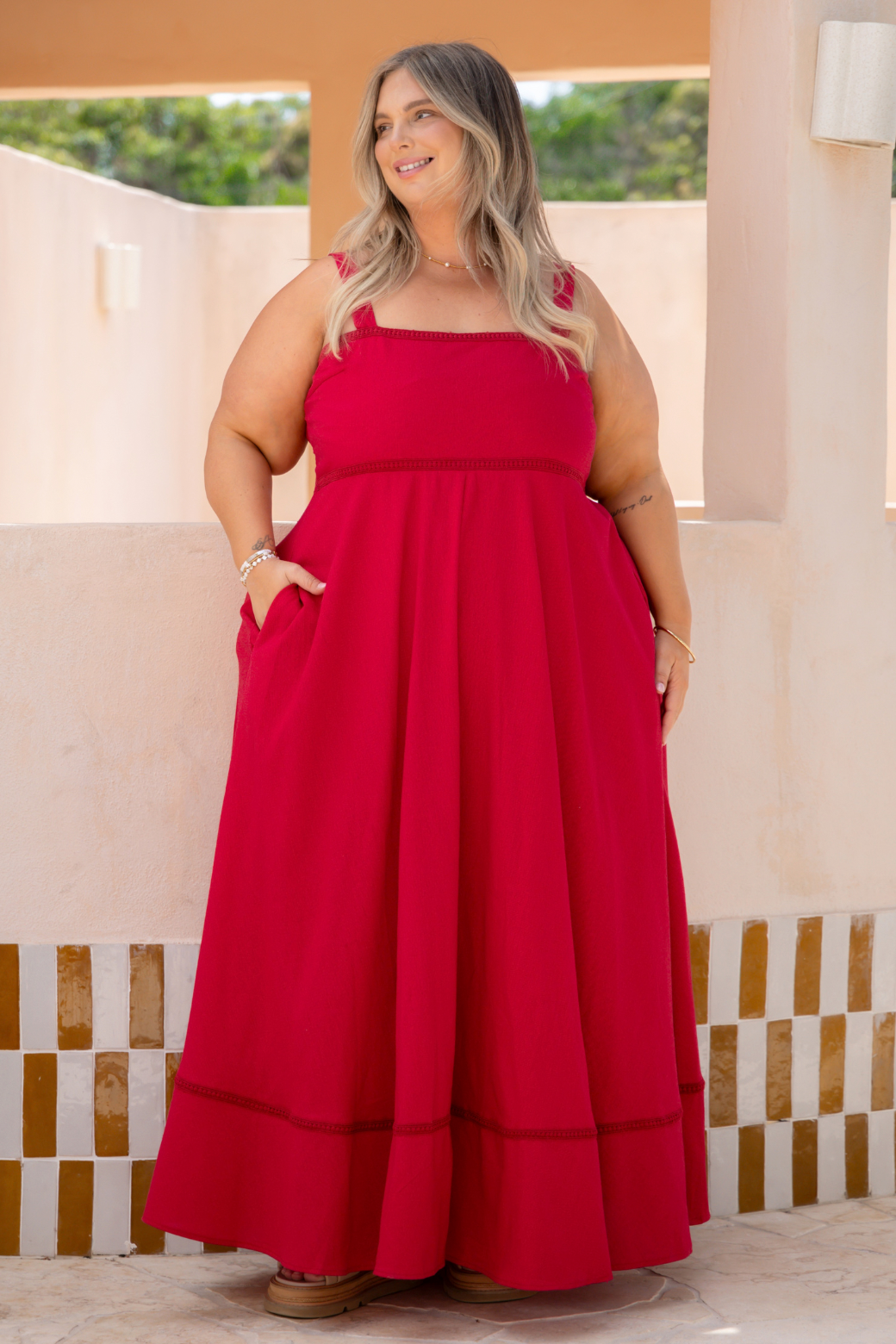 Pia Maxi Dress Raspberry