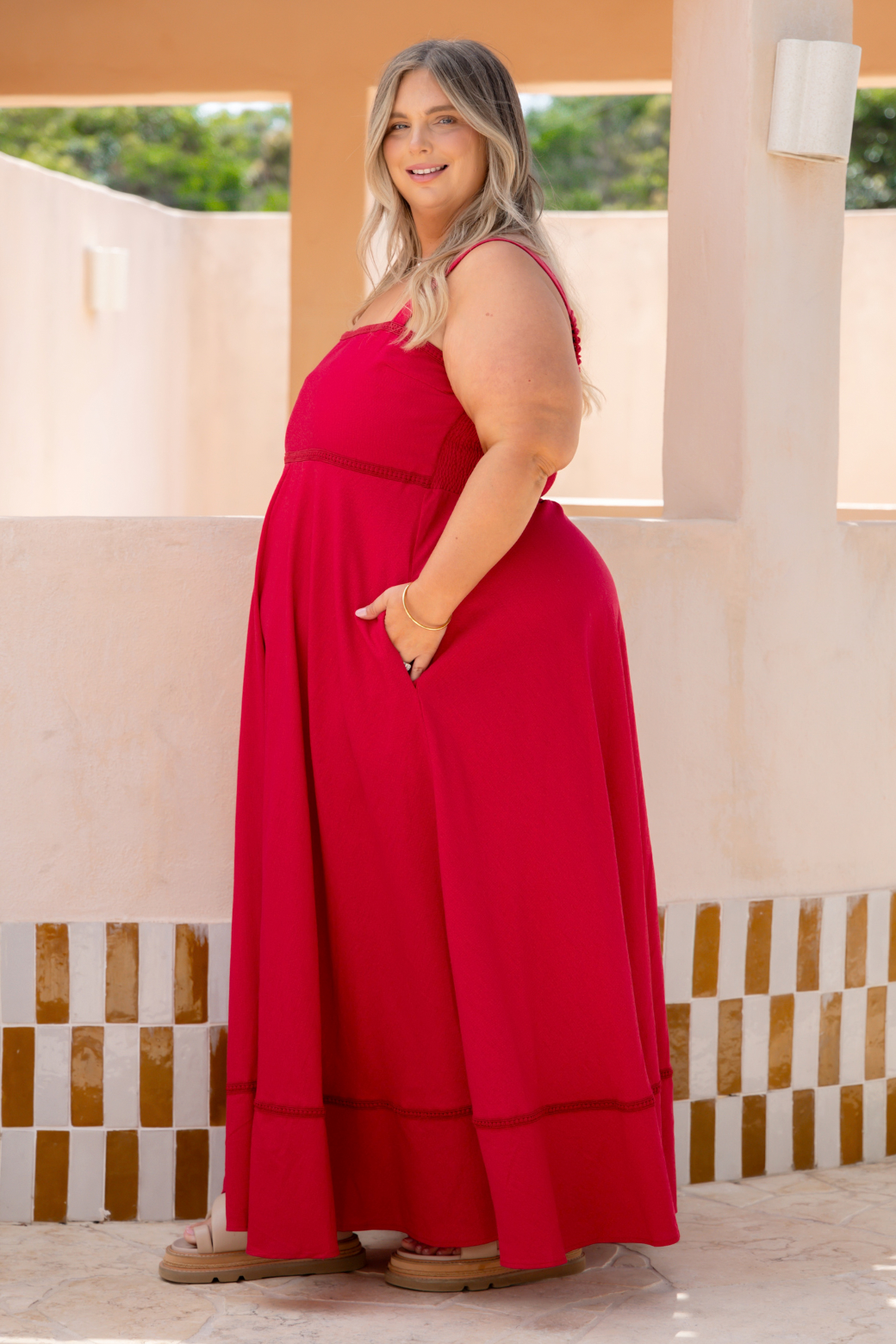 Pia Maxi Dress Raspberry