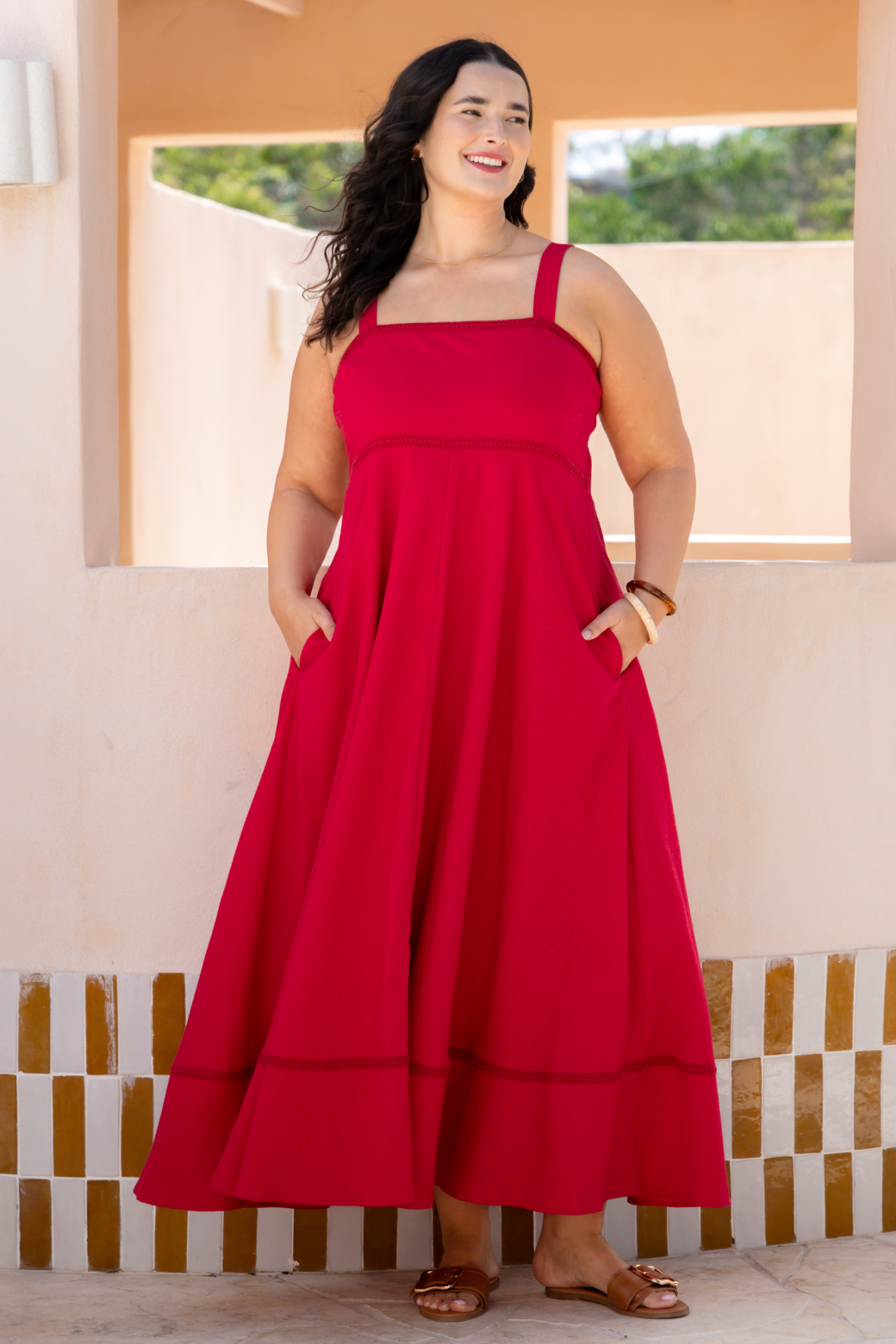Pia Maxi Dress Raspberry
