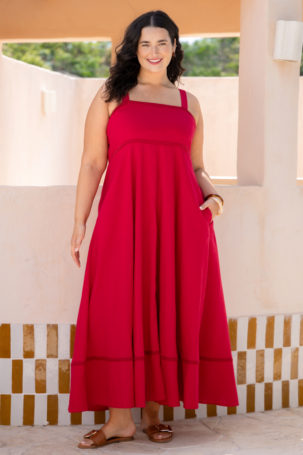Pia Maxi Dress Raspberry