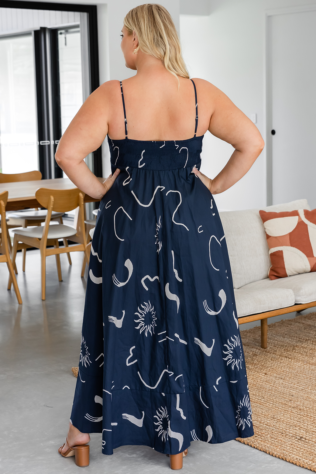 Portafino Maxi Dress Navy Dali Print