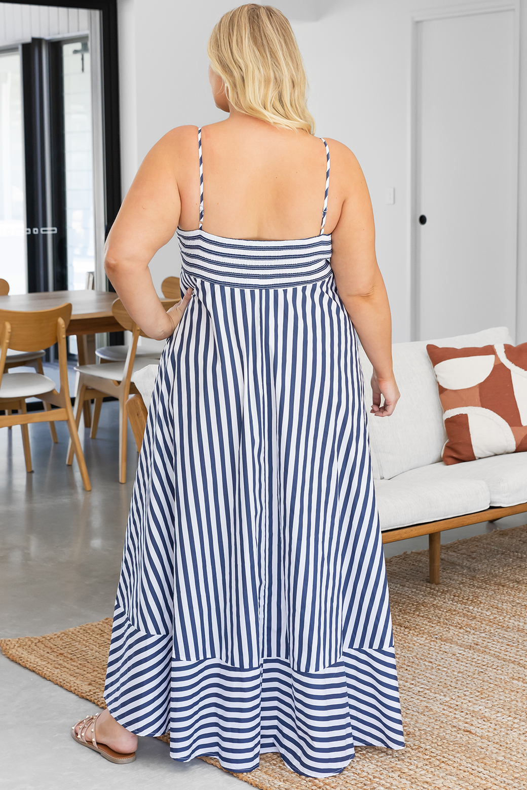 Portafino Maxi Dress Navy Stripe