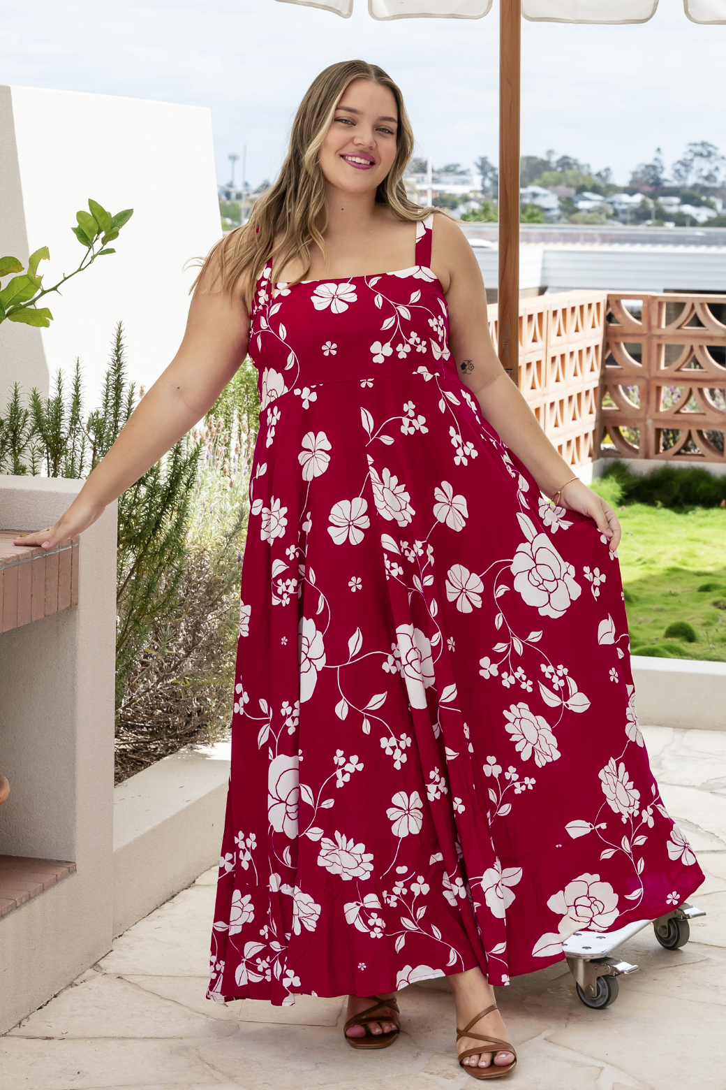 Final Sale | Primrose Maxi Dress Miley Print Red