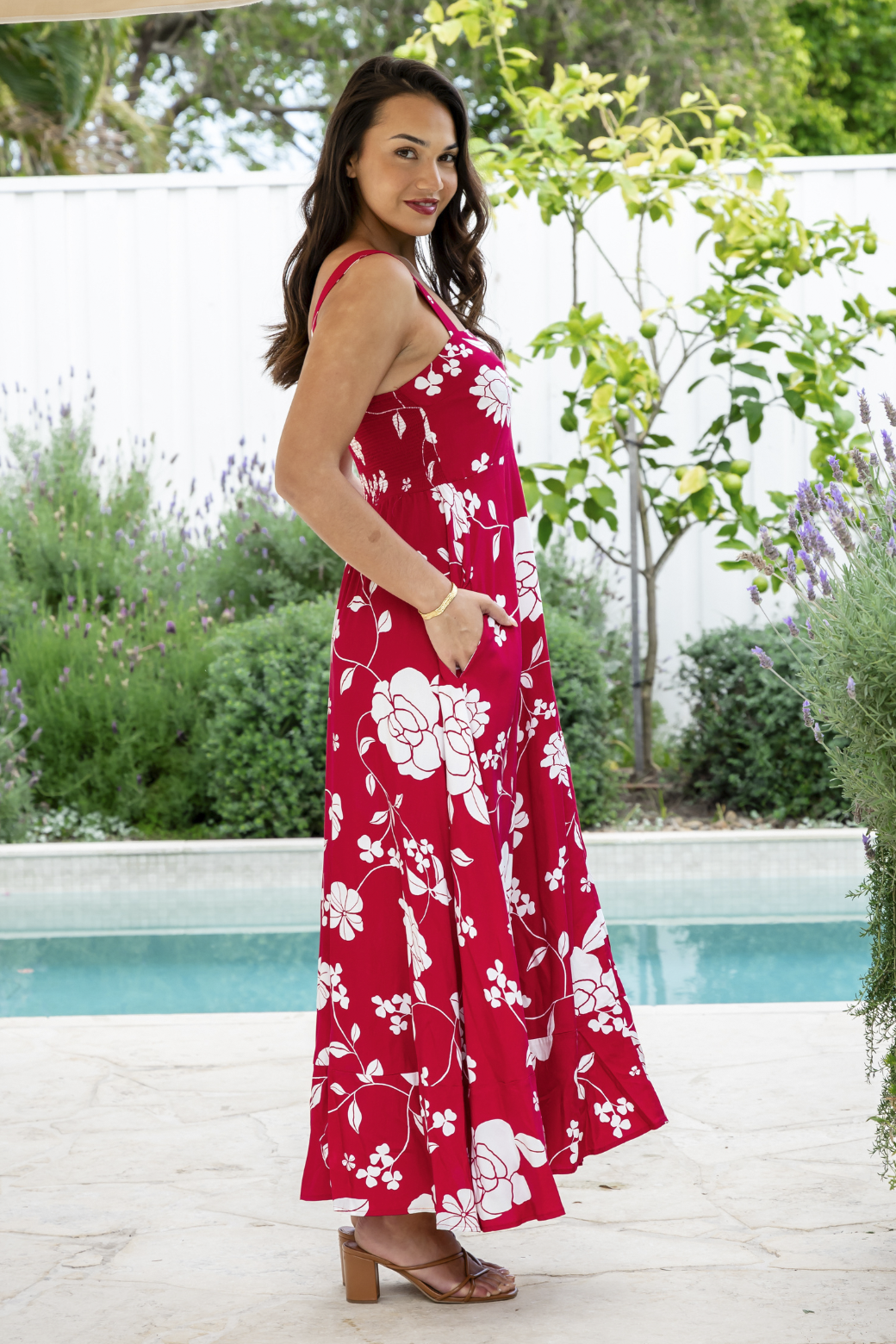 Final Sale | Primrose Maxi Dress Miley Print Red
