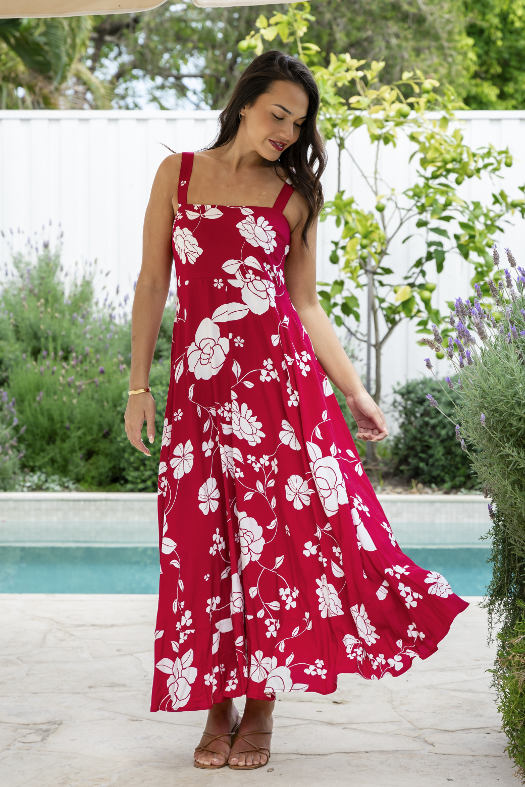 Final Sale | Primrose Maxi Dress Miley Print Red