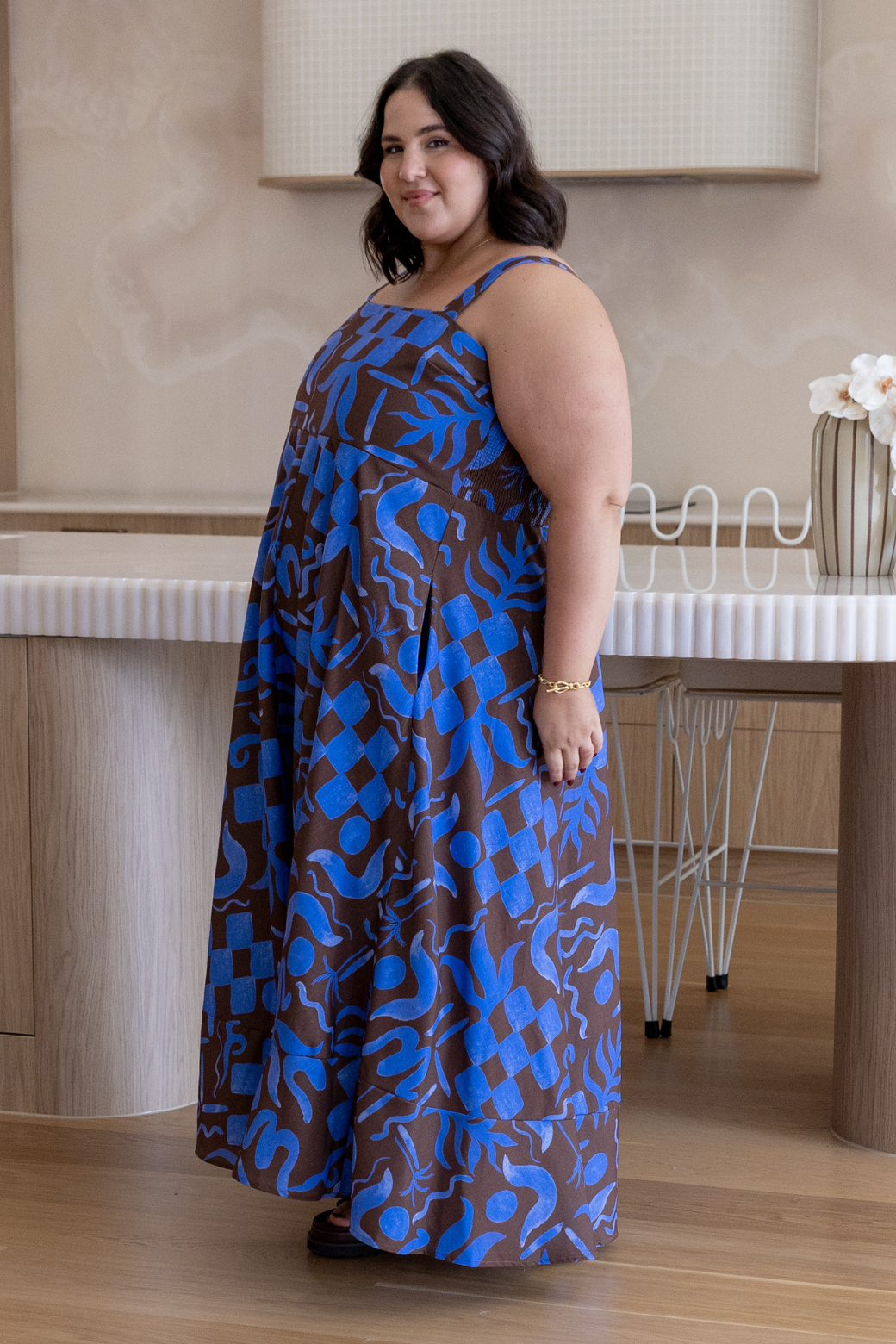 Primrose Maxi Dress Sublime Print Choc Blue