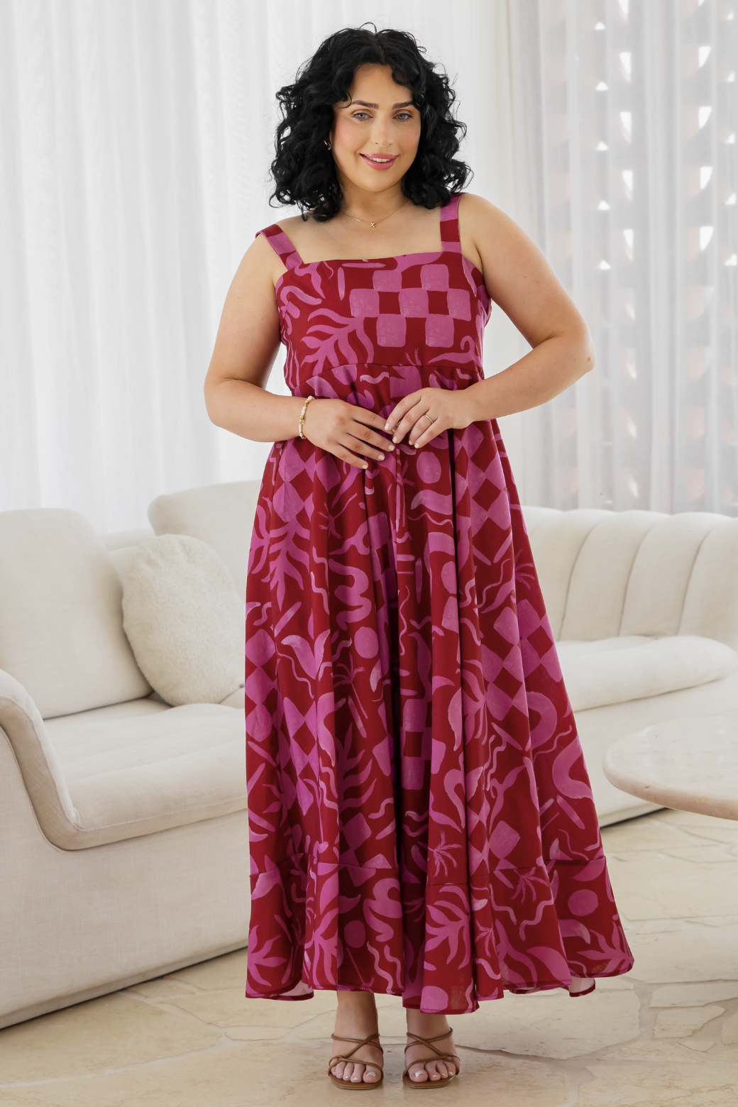 Primrose Maxi Dress Sublime Print Red Pink