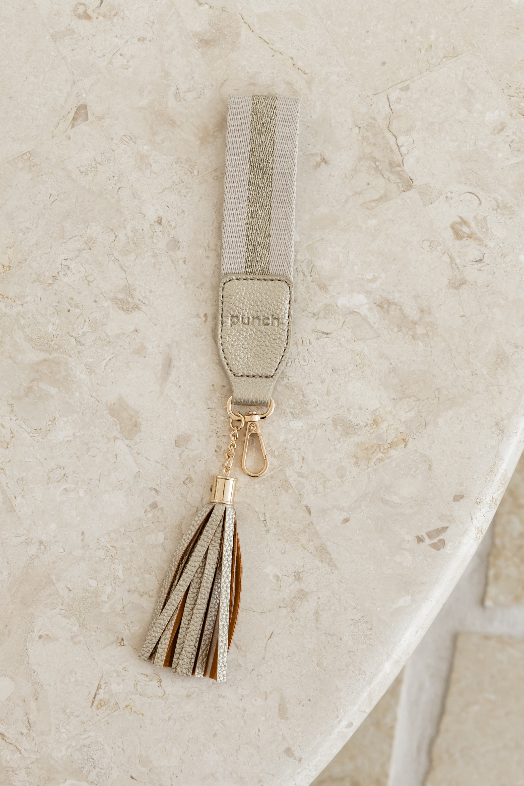 Punch Strap Keyring Gold