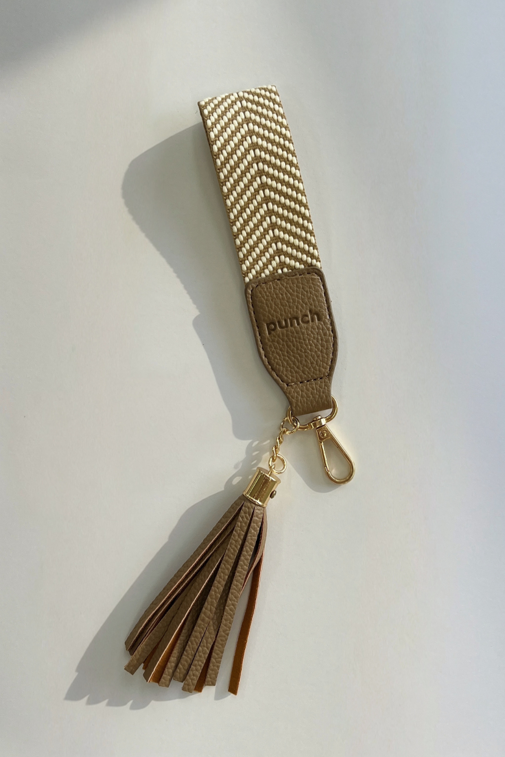 Punch Strap Keyring Mocha
