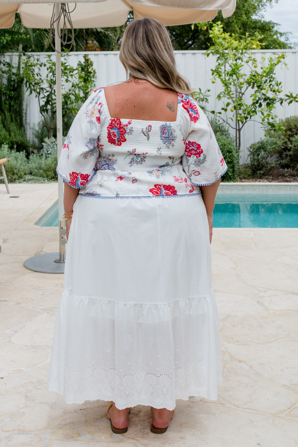 Rani Top Moroccan Sun Print White