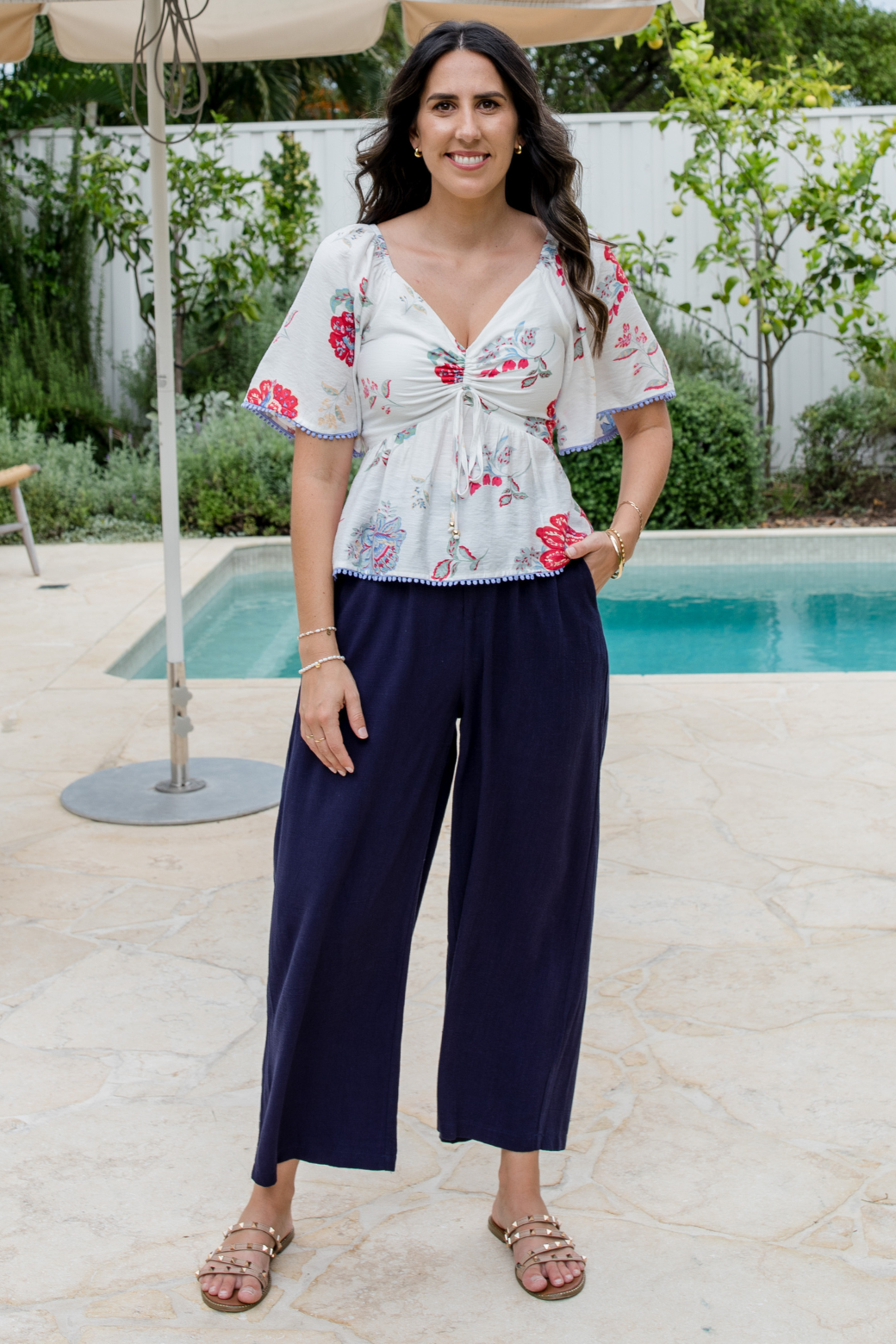 Rani Top Moroccan Sun Print White