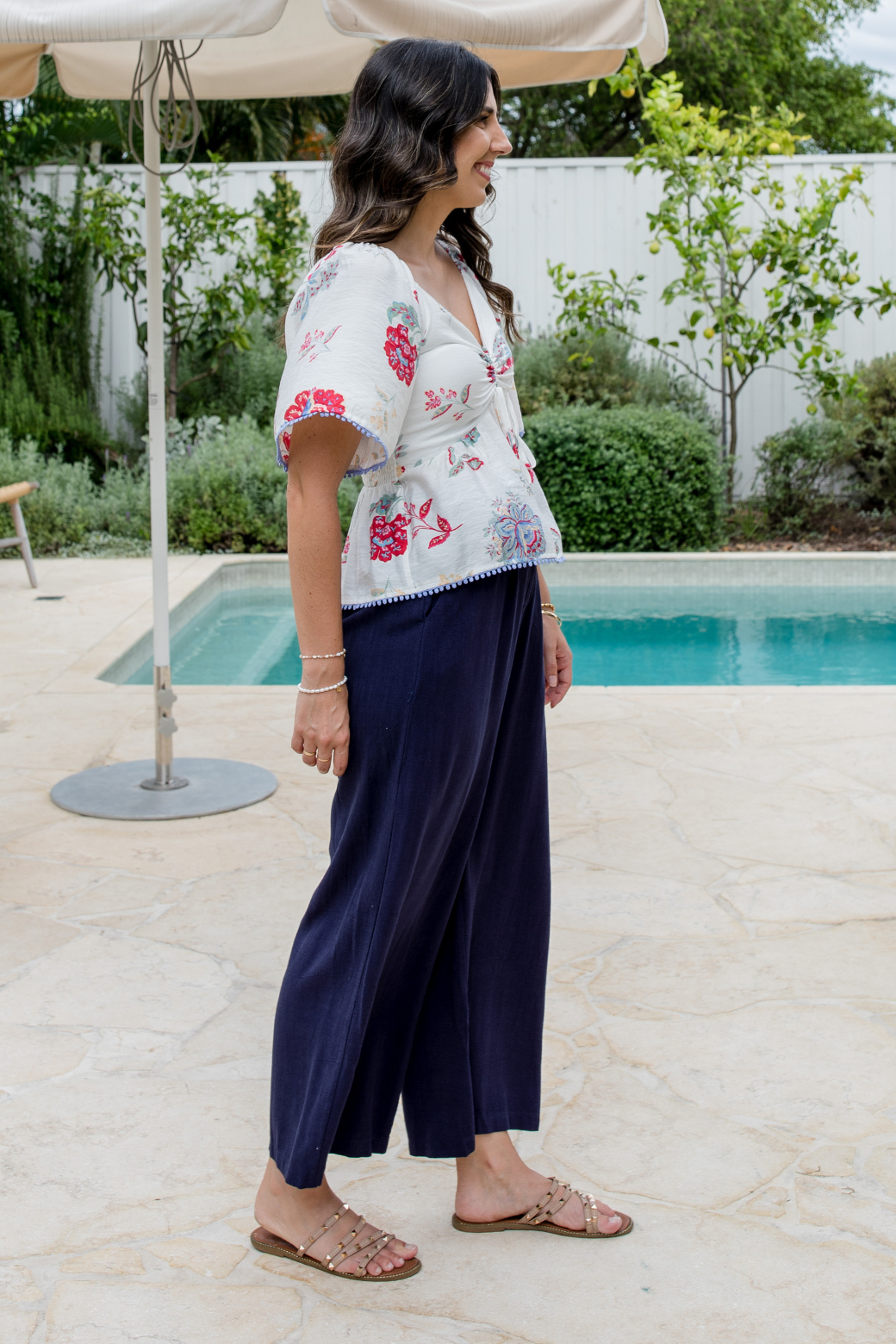 Rani Top Moroccan Sun Print White