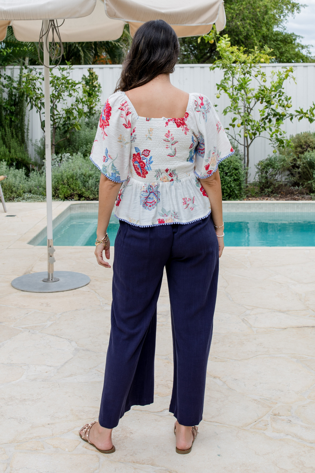 Rani Top Moroccan Sun Print White